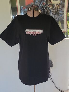 American Choppers Y2K Firebike Shirt Medium, Black Vintagr
